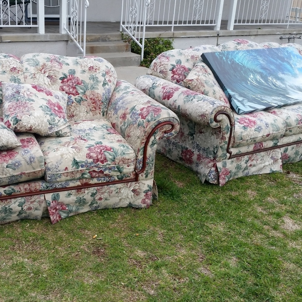 Two beautiful flower couches